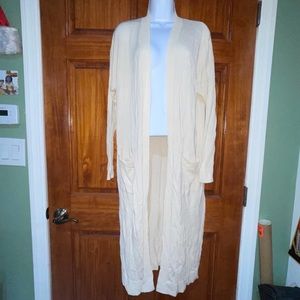 LOFT Cream Long Cardigan